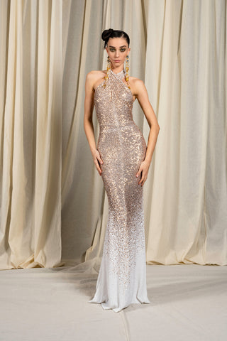 Stretch Sequin Ombre Gown